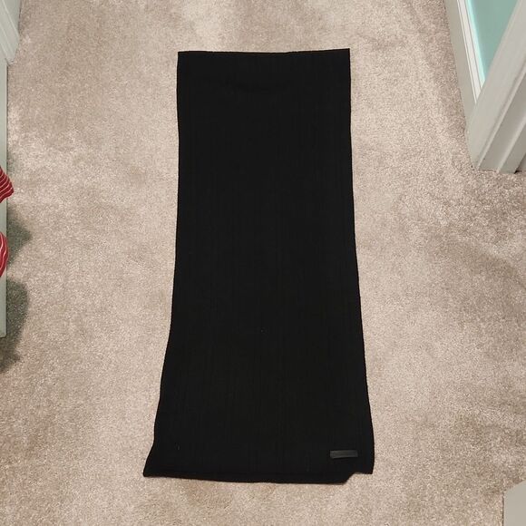 Timberland Black Ribbed Knit Scarf - Picture 1 of 5
